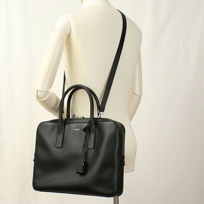 中古 サンローラン ブリーフケース メンズ ブランド SAINT LAURENT ミュージアム レザー 377865 ブラック バッグ USDSL98128011