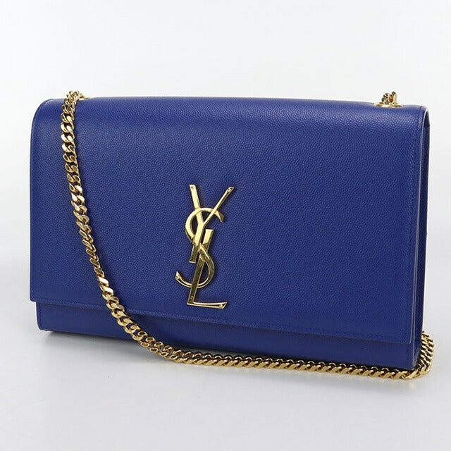 中古 サンローラン ショルダーバッグ レディース ブランド SAINT LAURENT ケイト ミディアム レザー 364021 ブルー バッグ USDSL99612011