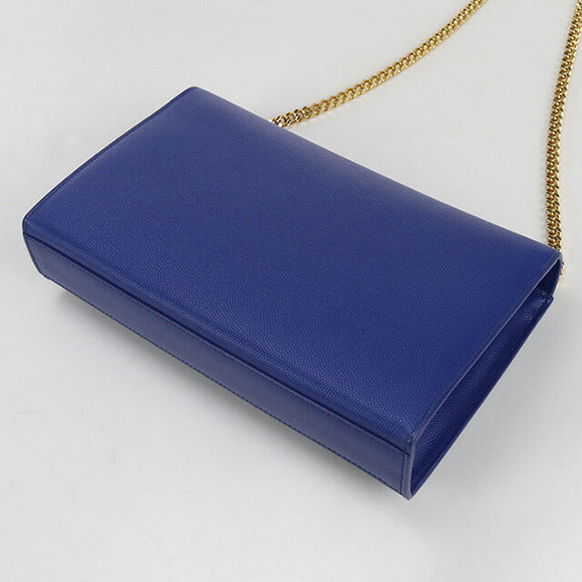 中古 サンローラン ショルダーバッグ レディース ブランド SAINT LAURENT ケイト ミディアム レザー 364021 ブルー バッグ USDSL99612011