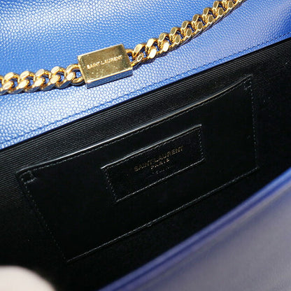 中古 サンローラン ショルダーバッグ レディース ブランド SAINT LAURENT ケイト ミディアム レザー 364021 ブルー バッグ USDSL99612011
