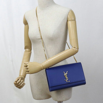 中古 サンローラン ショルダーバッグ レディース ブランド SAINT LAURENT ケイト ミディアム レザー 364021 ブルー バッグ USDSL99612011