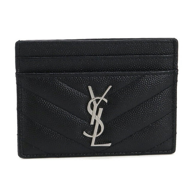 中古 サンローラン カードケース レディース ブランド SAINT LAURENT モノグラム レザー 423291 ブラック 財布 USDSL99828011