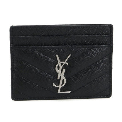 中古 サンローラン カードケース レディース ブランド SAINT LAURENT モノグラム レザー 423291 ブラック 財布 USDSL99828011