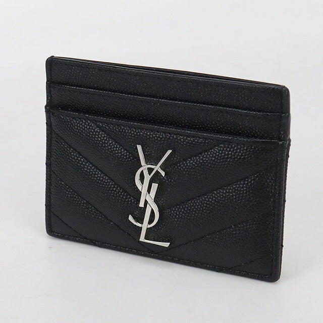 中古 サンローラン カードケース レディース ブランド SAINT LAURENT モノグラム レザー 423291 ブラック 財布 USDSL99828011
