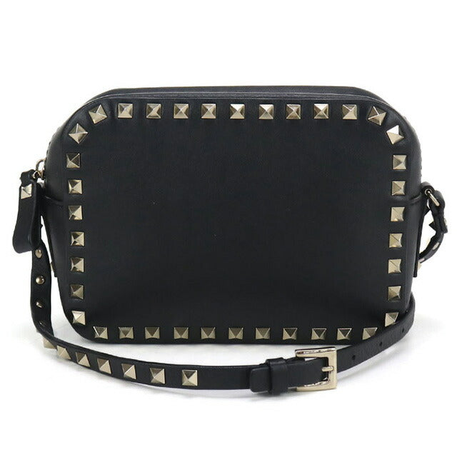 中古 ヴァレンティノ 斜め掛け ショルダーバッグ レディース ブランド VALENTINO ロックスタッズ ブラック バッグ USDVA100112011