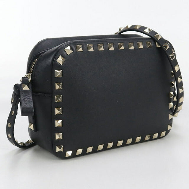 中古 ヴァレンティノ 斜め掛け ショルダーバッグ レディース ブランド VALENTINO ロックスタッズ ブラック バッグ USDVA100112011