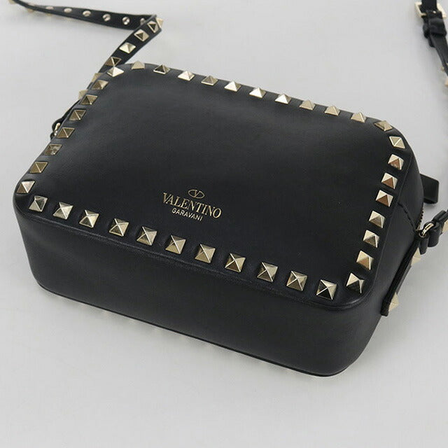 中古 ヴァレンティノ 斜め掛け ショルダーバッグ レディース ブランド VALENTINO ロックスタッズ ブラック バッグ USDVA100112011