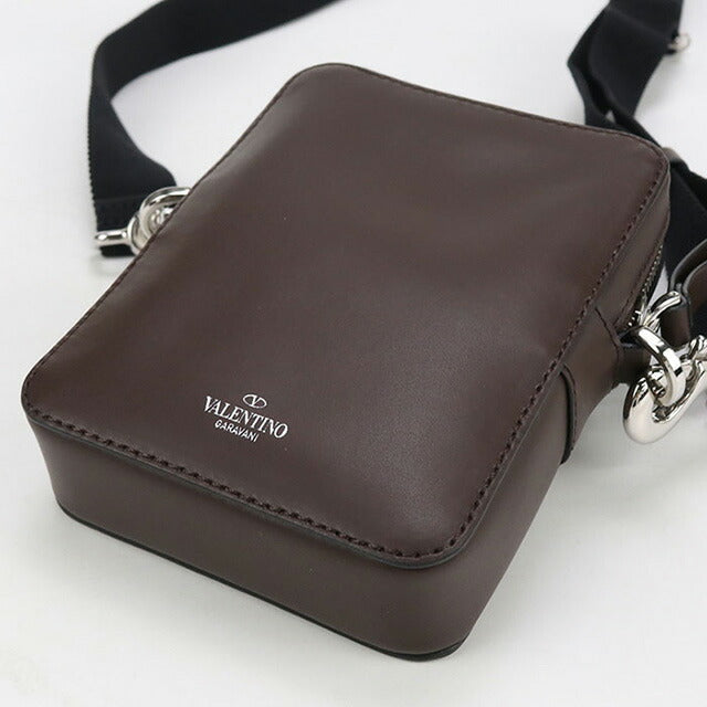 中古 ヴァレンティノ 斜め掛け ショルダーバッグ メンズ ブランド VALENTINO VLTN ブラウン バッグ USDVA100228011