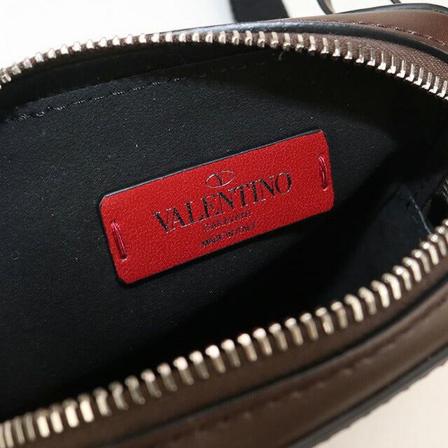 中古 ヴァレンティノ 斜め掛け ショルダーバッグ メンズ ブランド VALENTINO VLTN ブラウン バッグ USDVA100228011