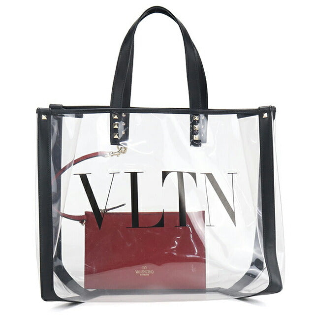 中古 ヴァレンティノ トートバッグ レディース ブランド VALENTINO ロックスタッズ VLTN クリア クリア バッグ USDVA100250011