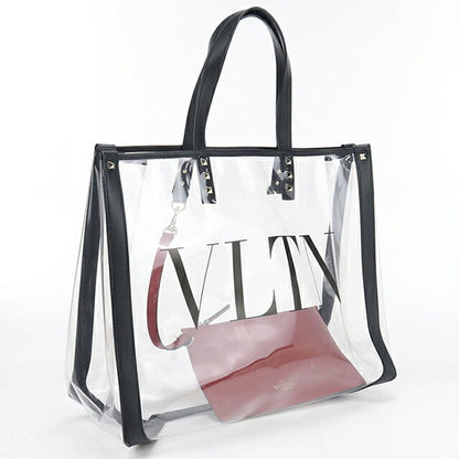 中古 ヴァレンティノ トートバッグ レディース ブランド VALENTINO ロックスタッズ VLTN クリア クリア バッグ USDVA100250011
