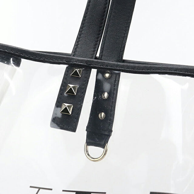 中古 ヴァレンティノ トートバッグ レディース ブランド VALENTINO ロックスタッズ VLTN クリア クリア バッグ USDVA100250011
