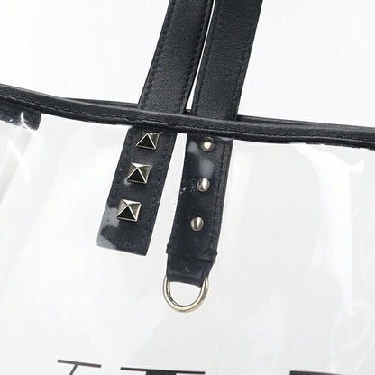 中古 ヴァレンティノ トートバッグ レディース ブランド VALENTINO ロックスタッズ VLTN クリア クリア バッグ USDVA100250011