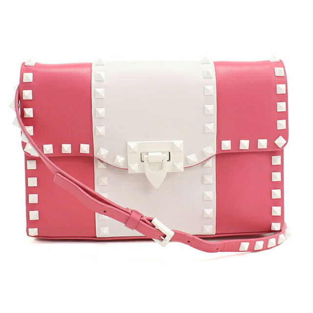 中古 ヴァレンティノ ショルダーバッグ レディース ブランド VALENTINO ロックスタッズ PW2B0181YDW ピンク バッグ USDVA102480011