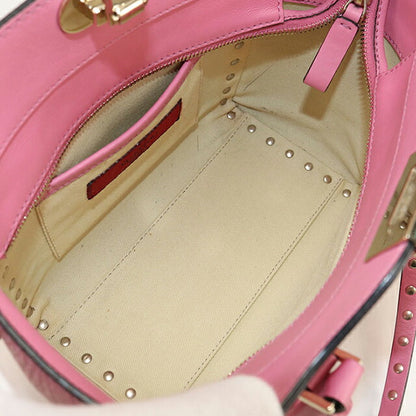 中古 ヴァレンティノ ハンドバッグ レディース ブランド VALENTINO ロックスタッズ 2WAY レザー ピンク バッグ USDVA105664011
