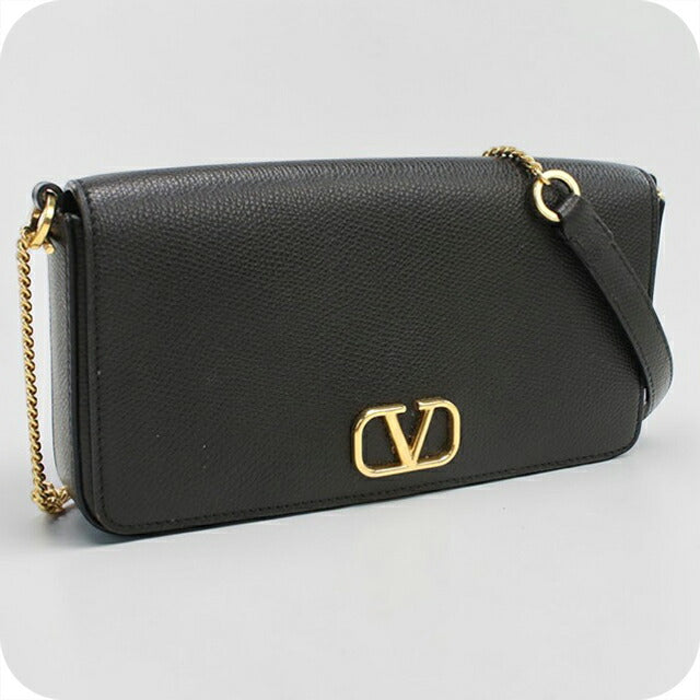 中古 ヴァレンティノ 斜め掛け ショルダーバッグ レディース ブランド VALENTINO チェーン レザー 2W2P0Y63SNP ブラック バッグ USDVA106109011