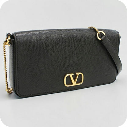中古 ヴァレンティノ 斜め掛け ショルダーバッグ レディース ブランド VALENTINO チェーン レザー 2W2P0Y63SNP ブラック バッグ USDVA106109011