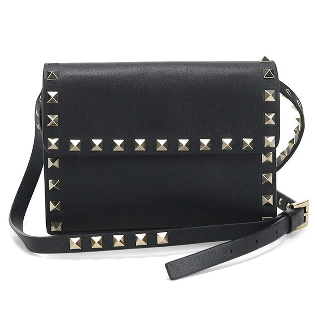 中古 ヴァレンティノ 斜め掛け ショルダーバッグ レディース ブランド VALENTINO ロックスタッズ ブラック バッグ USDVA107035011