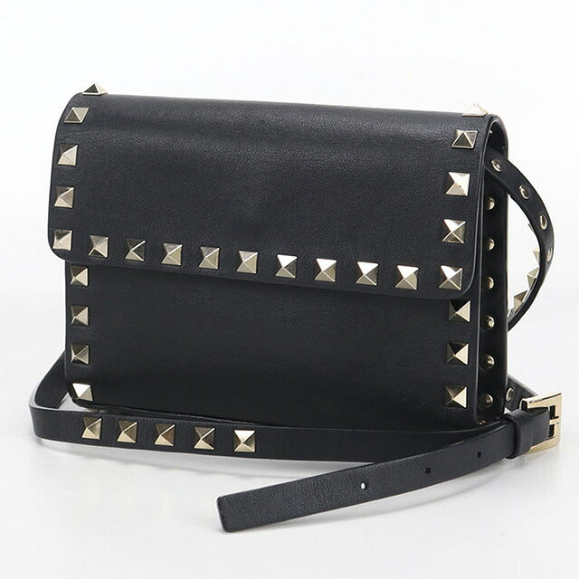 中古 ヴァレンティノ 斜め掛け ショルダーバッグ レディース ブランド VALENTINO ロックスタッズ ブラック バッグ USDVA107035011