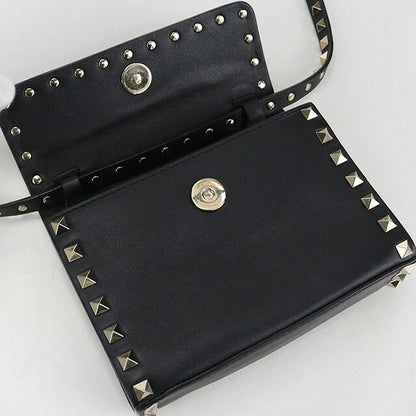 中古 ヴァレンティノ 斜め掛け ショルダーバッグ レディース ブランド VALENTINO ロックスタッズ ブラック バッグ USDVA107035011
