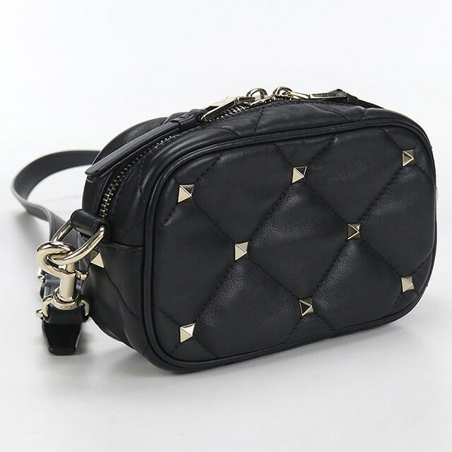 中古 ヴァレンティノ 斜め掛け ショルダーバッグ レディース ブランド VALENTINO ロックスタッズ ブラック バッグ USDVA107372011