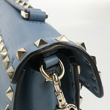 中古 ヴァレンティノ ハンドバッグ レディース ブランド VALENTINO ロックスタッズ 2WAY レザー ブルー バッグ USDVA107684011