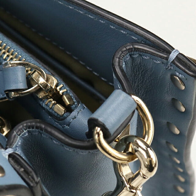 中古 ヴァレンティノ ハンドバッグ レディース ブランド VALENTINO ロックスタッズ 2WAY レザー ブルー バッグ USDVA107684011