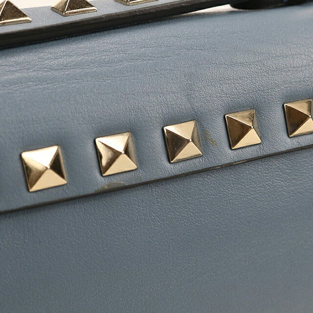 中古 ヴァレンティノ ハンドバッグ レディース ブランド VALENTINO ロックスタッズ 2WAY レザー ブルー バッグ USDVA107684011