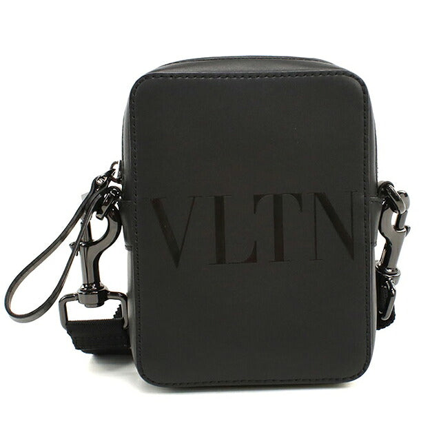 中古 ヴァレンチノ ショルダーバッグ メンズ ブランド VALENTINO VLTN スモール レザー ブラック USDVA115758011
