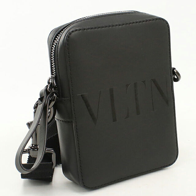 中古 ヴァレンチノ ショルダーバッグ メンズ ブランド VALENTINO VLTN スモール レザー ブラック USDVA115758011