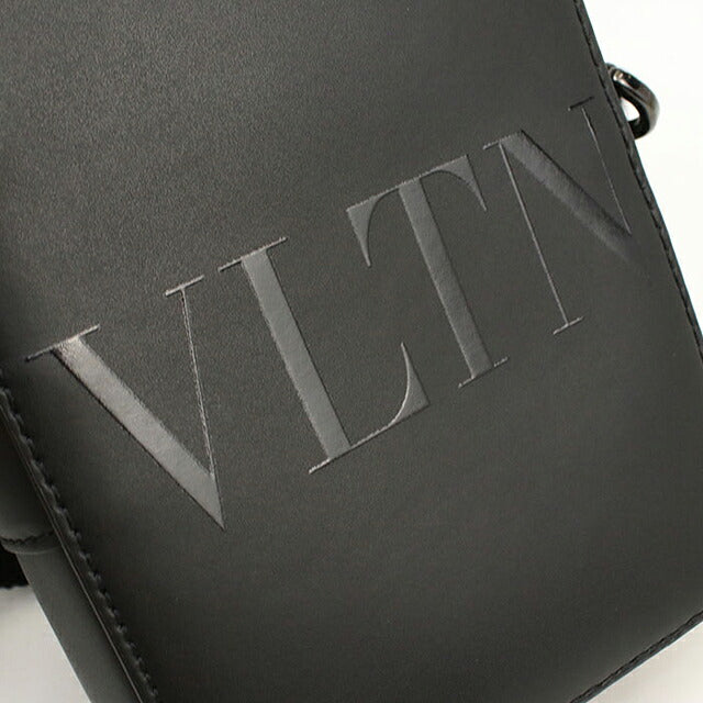 中古 ヴァレンチノ ショルダーバッグ メンズ ブランド VALENTINO VLTN スモール レザー ブラック USDVA115758011