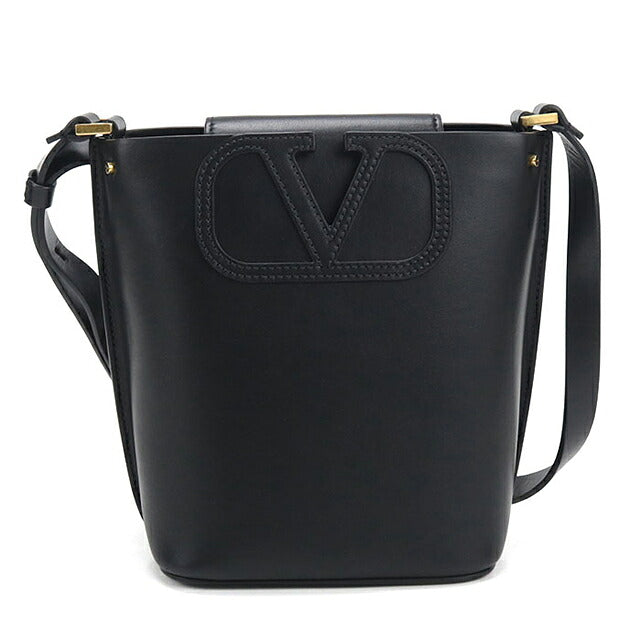 中古 ヴァレンチノ ショルダーバッグ レディース ブランド VALENTINO フィルミー バケットバッグ レザー ブラック USDVA121587011