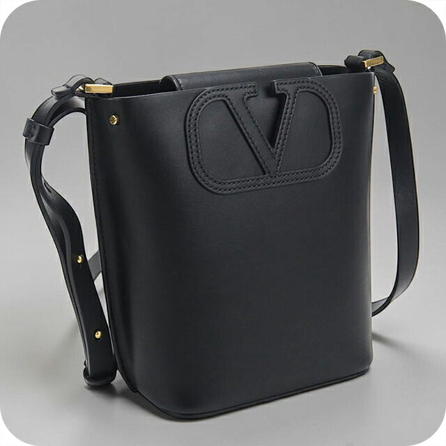 中古 ヴァレンチノ ショルダーバッグ レディース ブランド VALENTINO フィルミー バケットバッグ レザー ブラック USDVA121587011