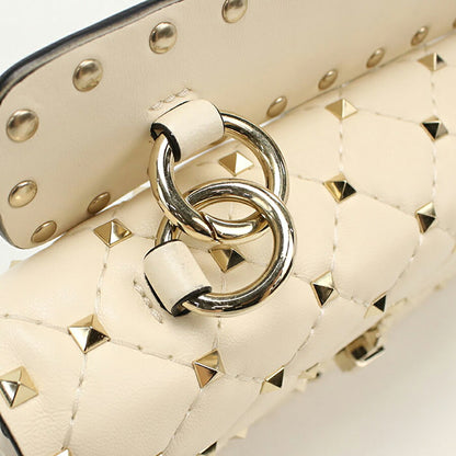 中古 ヴァレンティノ ハンドバッグ レディース ブランド VALENTINO ロックスタッズ 2WAYハンドバッグ レザー ホワイト バッグ USDVA95721011