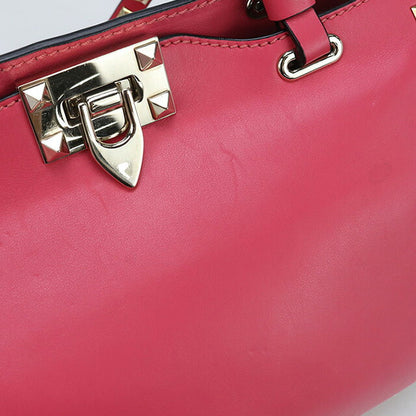 中古 ヴァレンティノ トートバッグ レディース ブランド VALENTINO ロックスタッズ 2WAY レザー ピンク バッグ USDVA97164011