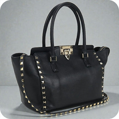 中古 ヴァレンティノ ハンドバッグ レディース ブランド VALENTINO ロックスッタッズ 2WAYハンドバッグ レザー ブラック バッグ USDVA98666011