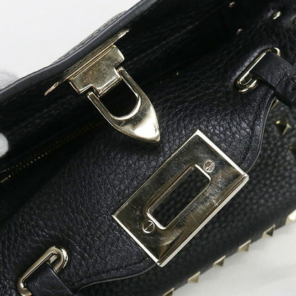 中古 ヴァレンティノ ハンドバッグ レディース ブランド VALENTINO ロックスタッズ 2WAY レザー ブラック バッグ USDVA99853011