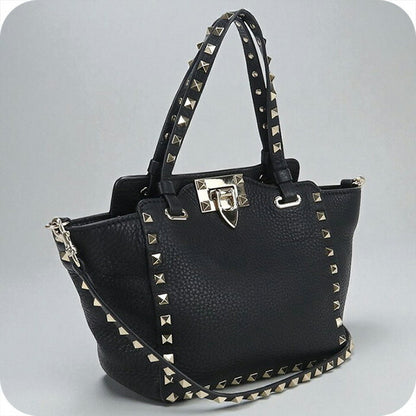 中古 ヴァレンティノ ハンドバッグ レディース ブランド VALENTINO ロックスタッズ 2WAY レザー ブラック バッグ USDVA99853011