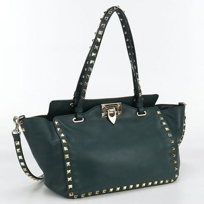 中古 ヴァレンティノ トートバッグ レディース ブランド VALENTINO 2WAY レザー グリーン バッグ USDVA99884011