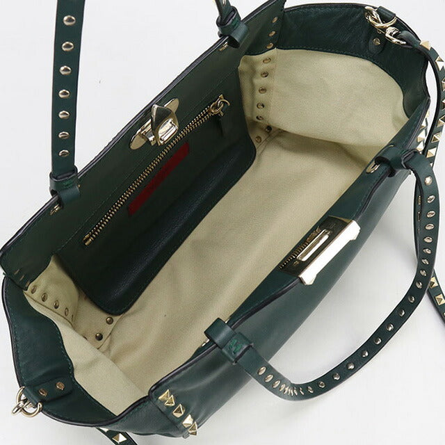 中古 ヴァレンティノ トートバッグ レディース ブランド VALENTINO 2WAY レザー グリーン バッグ USDVA99884011