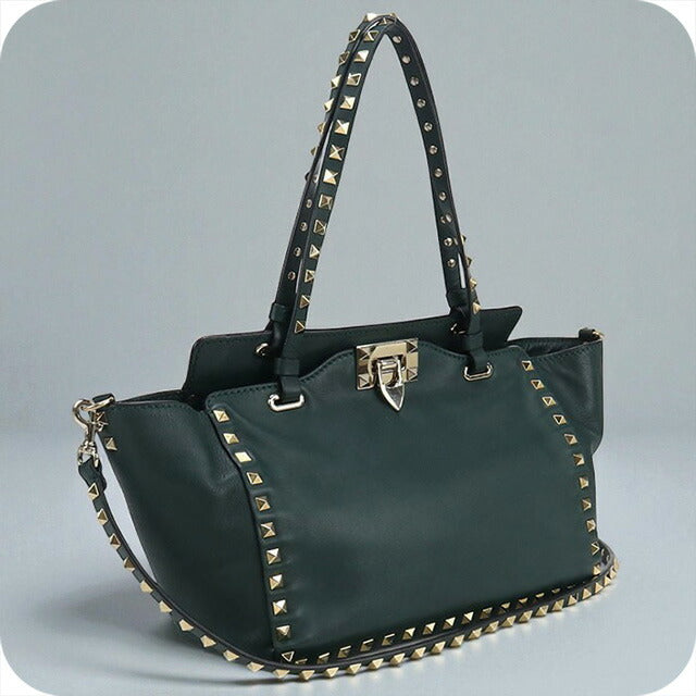 中古 ヴァレンティノ トートバッグ レディース ブランド VALENTINO 2WAY レザー グリーン バッグ USDVA99884011