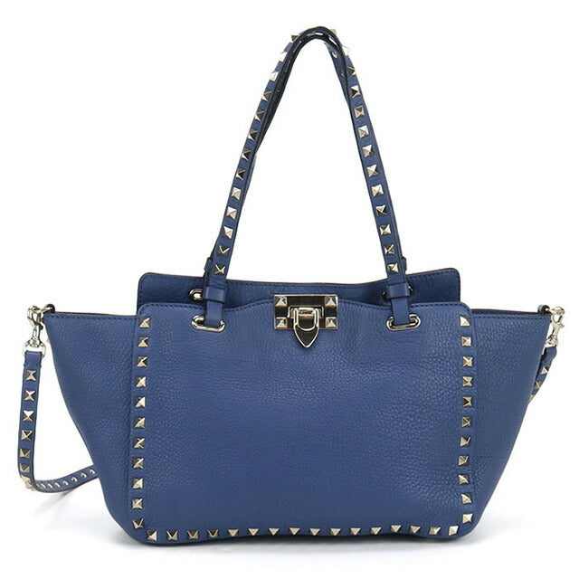 中古 ヴァレンティノ トートバッグ レディース ブランド VALENTINO 2WAY レザー ブルー バッグ USDVA99923011