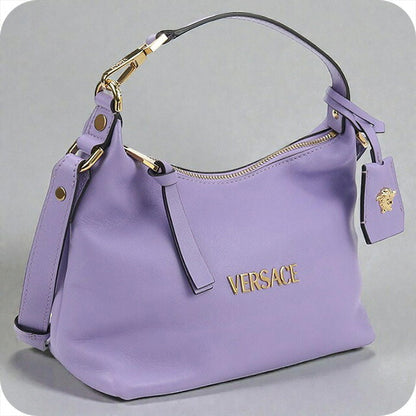 中古 ジャンニ・ヴェルサーチ 斜め掛け ショルダーバッグ レディース ブランド Gianni Versace タグ ナッパ ホーボーバッグ　2WAY USDVE98084011