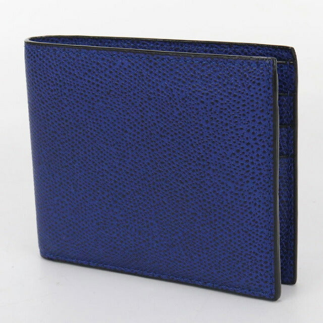 中古 ヴァレクストラ 二つ折り財布 ユニセックス ブランド VALEXTRA 二つ折り 6カード ブルー 財布 USDVX102829011