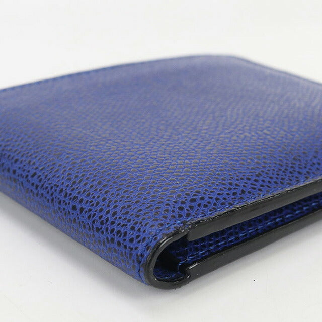 中古 ヴァレクストラ 二つ折り財布 ユニセックス ブランド VALEXTRA 二つ折り 6カード ブルー 財布 USDVX102829011