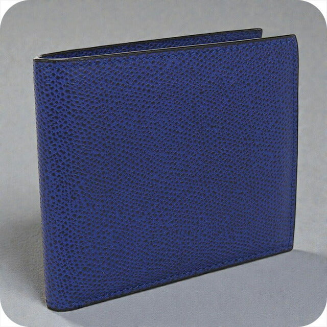 中古 ヴァレクストラ 二つ折り財布 ユニセックス ブランド VALEXTRA 二つ折り 6カード ブルー 財布 USDVX102829011