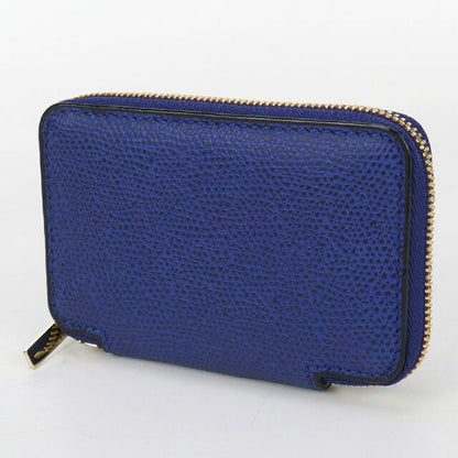 中古 ヴァレクストラ 小銭入れ ユニセックス ブランド VALEXTRA ラウンドジップ ミニウォレット ブルー 財布 USDVX102830011