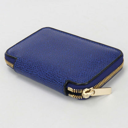 中古 ヴァレクストラ 小銭入れ ユニセックス ブランド VALEXTRA ラウンドジップ ミニウォレット ブルー 財布 USDVX102830011