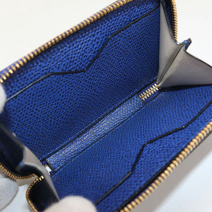 中古 ヴァレクストラ 小銭入れ ユニセックス ブランド VALEXTRA ラウンドジップ ミニウォレット ブルー 財布 USDVX102830011