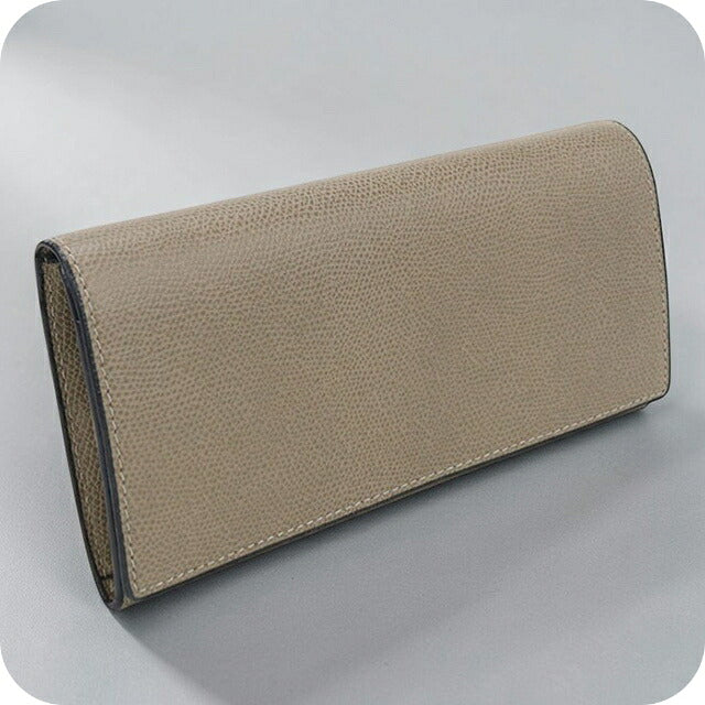 中古 ヴァレクストラ 長財布二折 レディース ブランド VALEXTRA パース スナップ ボタン ベージュ 財布 USDVX106876011